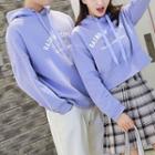 Couple Matching Lettering Hoodie / Plaid Pleated Mini Skirt