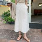 A-linen Linen Blend Long Skirt