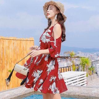 V-neck Flower Print Sundress