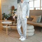 Set: Jacquard Single-breasted Jacket + Straight-cut Pants