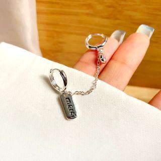Chained Earring 1 Pc - Silver - One Size