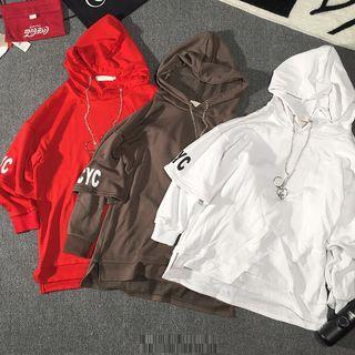 Print Mock Two-piece Hoodie