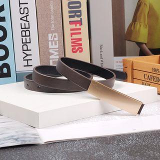 Faux-leather Belt Dark Coffee - 80 To 100cm