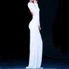 Open Back Sheath Evening Gown