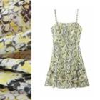 Spaghetti Strap Snake Skin Print Mini A-line Dress