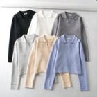 Long Sleeve V-neck Collar Loose-fit Sweater