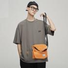 Short-sleeve Applique T-shirt + Crossbody Bag