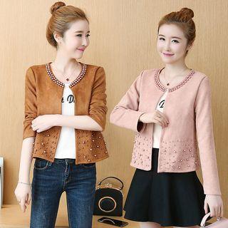 Faux-pearl Detail Button Jacket