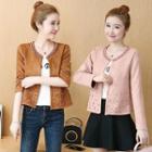 Faux-pearl Detail Button Jacket