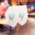 Heart Acrylic Dangle Earring 1 Pair - 1610 - Blue - One Size