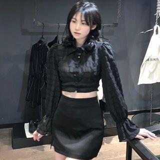 Crinkled Shirt / Mini Skirt