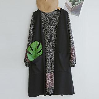 Tassel-neck Paisley Floral Dress