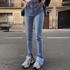 Side-slit Skinny Jeans