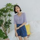 V-neck Dip-back Light Cardigan