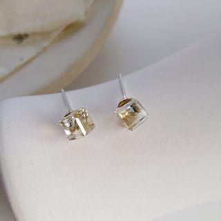 Rhinestone Stud Earring 1 Pair - S925silver Earrings - One Size