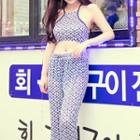 Set: Patterned Tankini + Pants