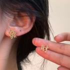 Chinese New Year Chinese Characters Earring Gold - 1413a#