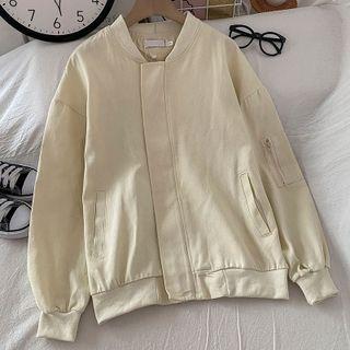 Denim Zip Baseball Jacket