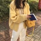 Chunky Knit Cardigan Yellow - One Size