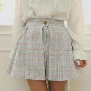 Self-tie Plaid Skort