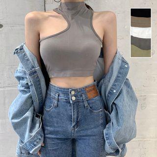 Irregular Padded Plain Tank Top