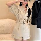 Short-sleeve Collar Romper