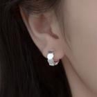 Disc Hoop Earring 1 Pair - Silver - One Size
