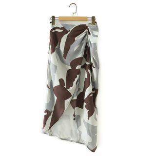 Printed Shirred A-line Skirt