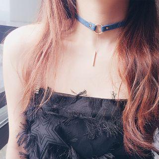 Bar Pendant Denim Choker