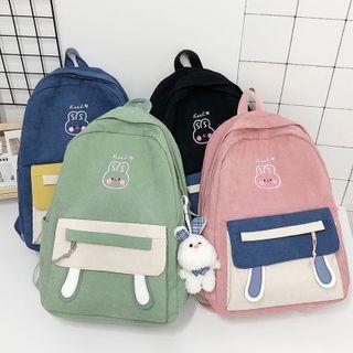 Rabbit Print Corduroy Backpack