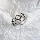 925 Sterling Silver Hoop Ring Ring - Cut-out - Ring - One Size