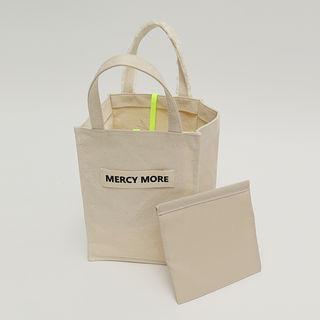Lettered Boxy Canvas Shopper Bag