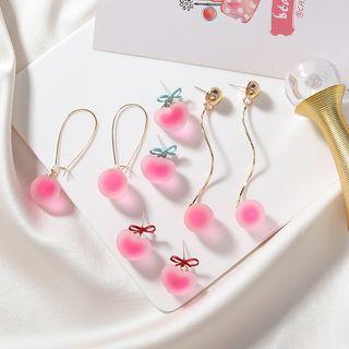 Bobble Swirl Dangle Earring / Bow & Heart Dangle Earring