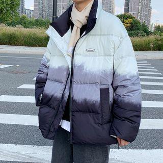 Stand Collar Tie Dye Padded Coat
