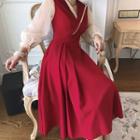 Notch Lapel Long Dress