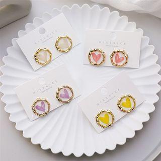 Heart Print Alloy Earring