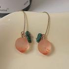 Peach Glass Dangle Earring 3959 - 1 Pair - Pink - One Size