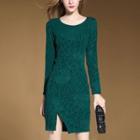 Long-sleeve Sheath Mini Dress