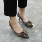 Kitten Heel Buckled Shoes