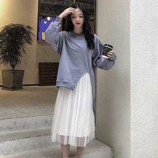 Slit Pullover / Spaghetti-strap Mesh Dress