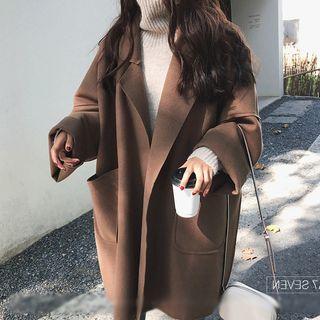 Pocket Detail Open Front Coat