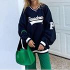 Oversized Embroidery Letter Sweater