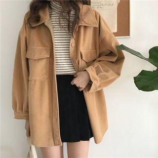 Oversize Plain Button Jacket
