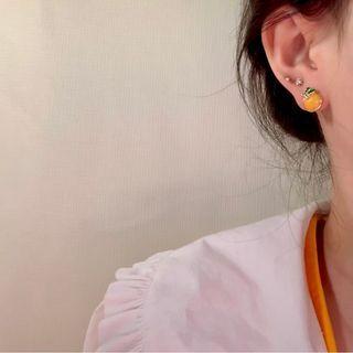 3 Pair Set: Orange Alloy Earring (various Designs)