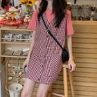 Short-sleeve T-shirt / Plain Sleeveless A-line Dress