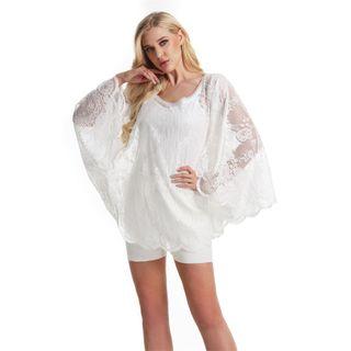 Set: Wide-sleeve Lace Top + Camisole Top