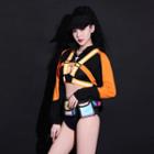 Cropped Pullover / Buckled Strap / Hot Pants / Waist Bag