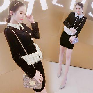 Set: Lace-panel Jacket + Skirt
