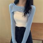 Long-sleeve Knit Shrug / Camisole Top