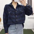 Plaid Shirt Cyan - One Size